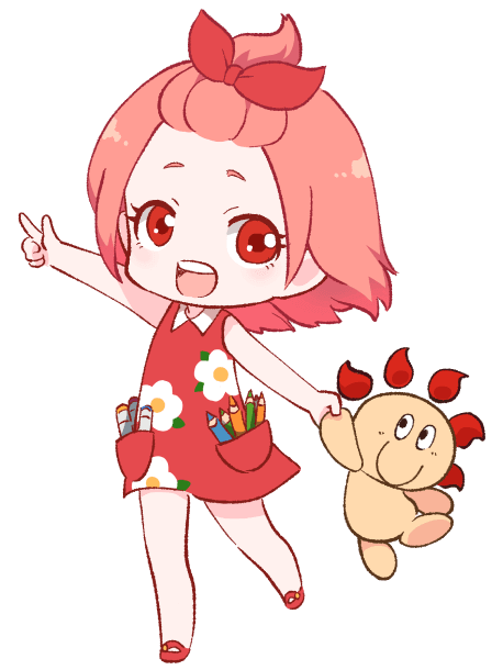 女の子のオリジナルキャラクターとニッケンイメージキャラクター